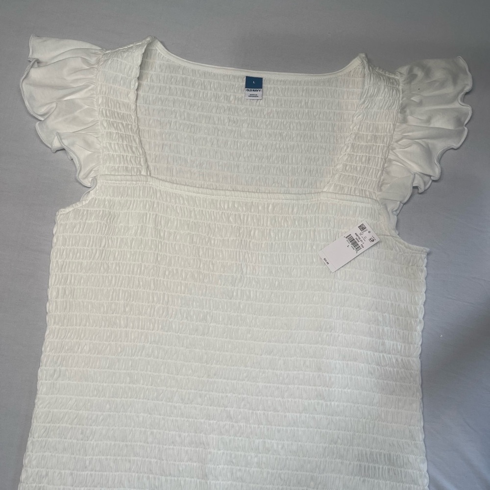 Old Navy Cream Ruffle Sleeve Blouse